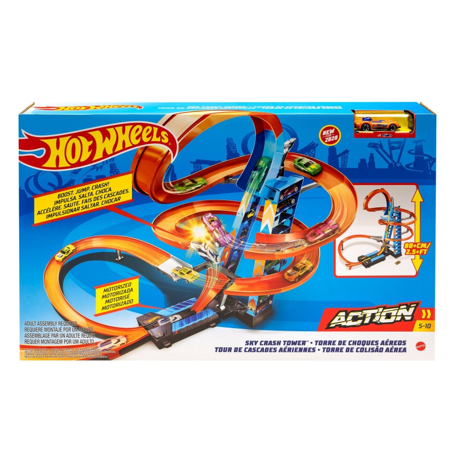 Boys Toys * | Best Sale Hot Wheels Sky Crash Tower Track Set