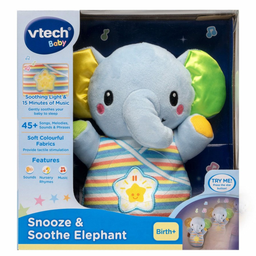 Soft Toys * | Outlet Vtech Baby Snooze & Soothe Elephant Blue