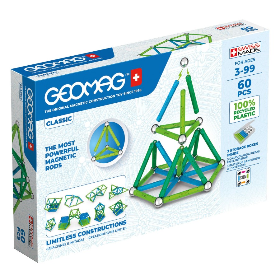 Boys Toys * | Best Reviews Of Geomag Toys Geomag 100% Recycled Colour 60 Piece Set