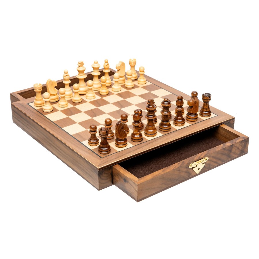 Family Games * | Hot Sale Hi Walnut Magnetic Chess Set 25Cm