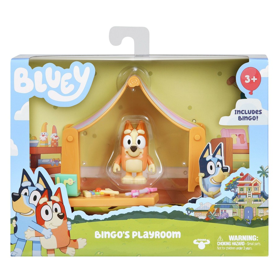 Girls Toys * | Wholesale Moose Toys Bluey Bingo'S Playroom Mini Playset