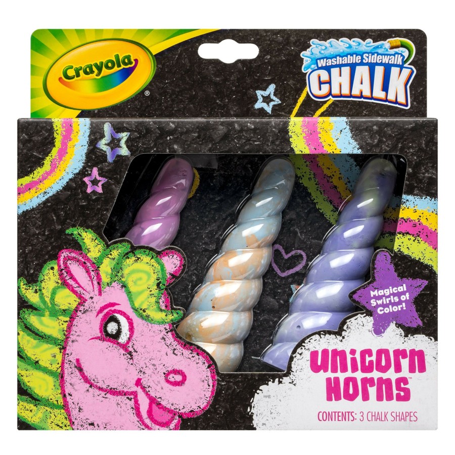 Art & Craft Toys * | Cheap Crayola Washable Sidewalk Chalk Unicorn Horns