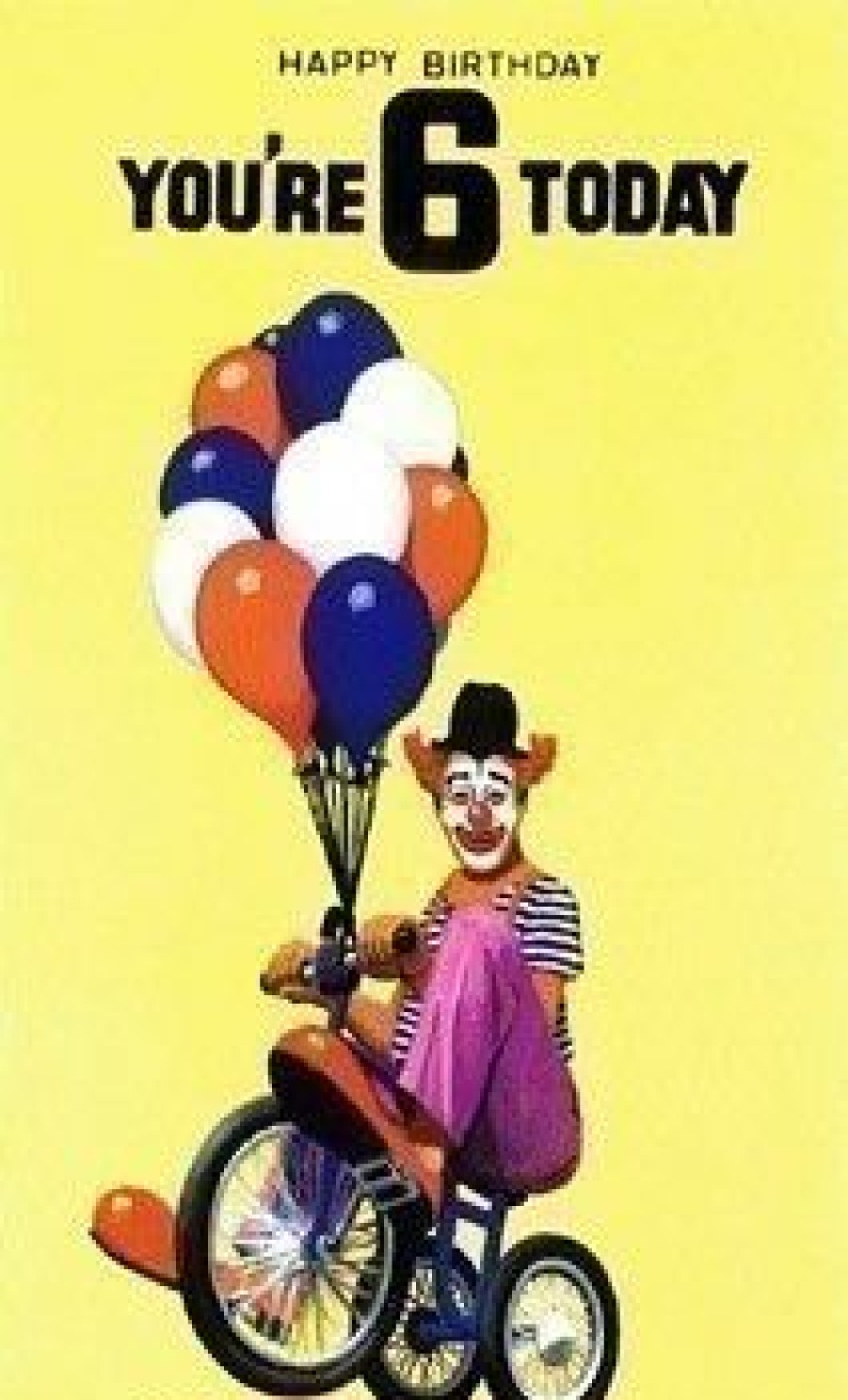 Greeting Cards * | Budget Hi 6Th Birthday Boy Funny Clown