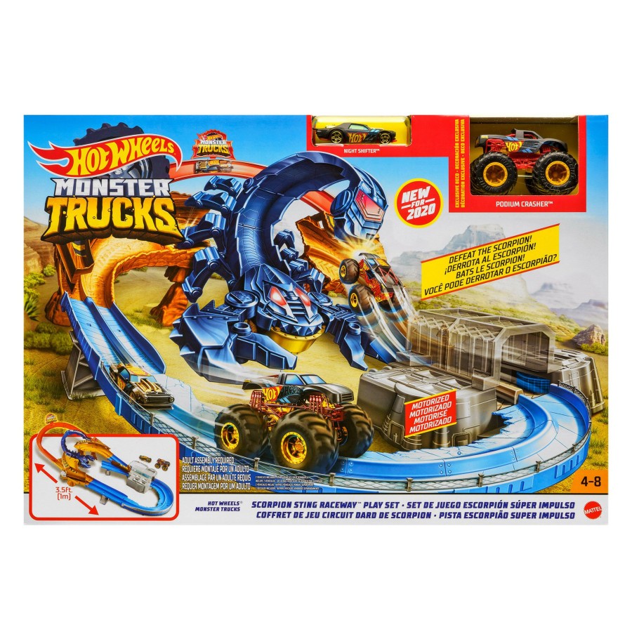 Boys Toys * | Best Reviews Of Hot Wheels Monster Truck Scorpion Sting Raceway Playset