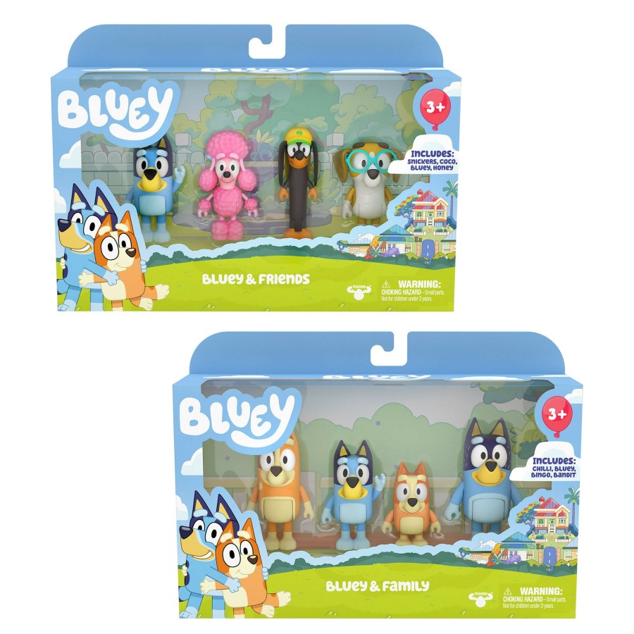 Girls Toys * | Buy Moose Toys Bluey Family & Friends 4-Pack Figure Assortment