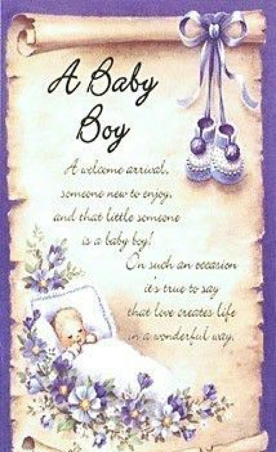 Greeting Cards * | Brand New Hi Birthday Baby Boy Sleeping