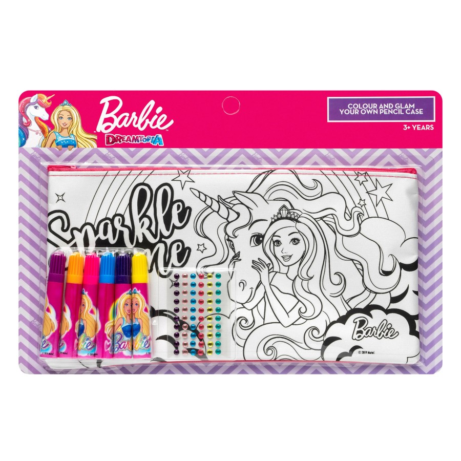 Girls Toys * | Best Reviews Of Barbie Colour And Glam Your Very Own Pencil Case