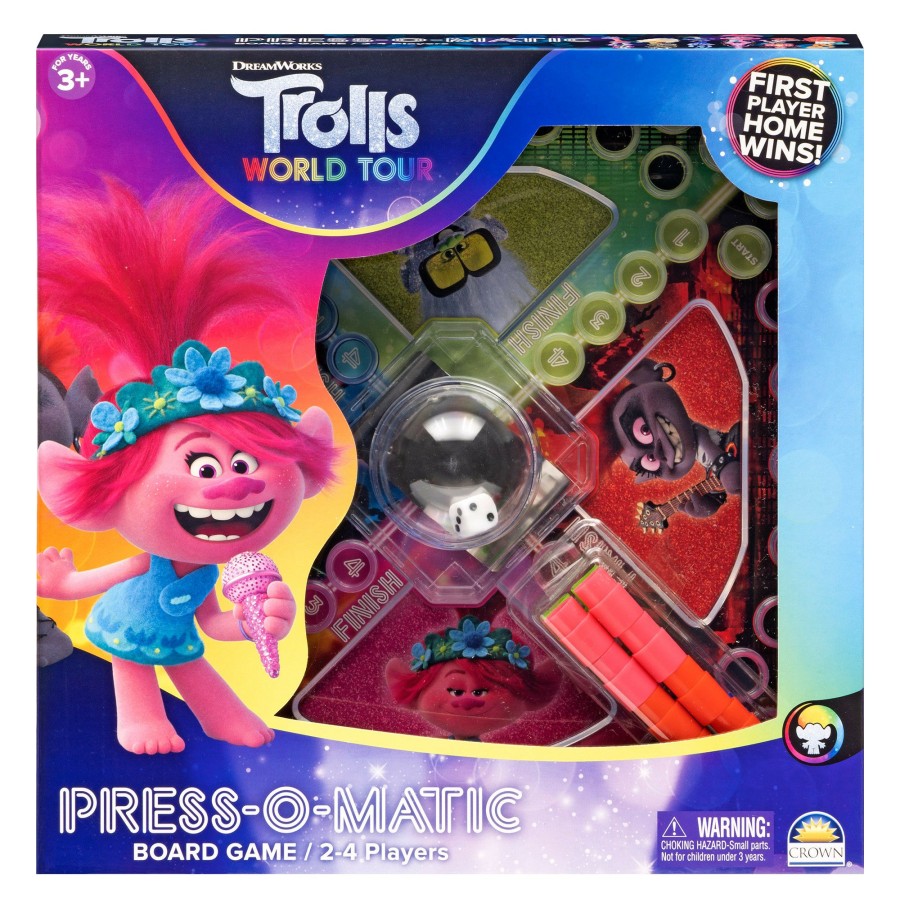 Family Games * | Cheap Dreamworks Trolls World Tour Press-O-Matic Game