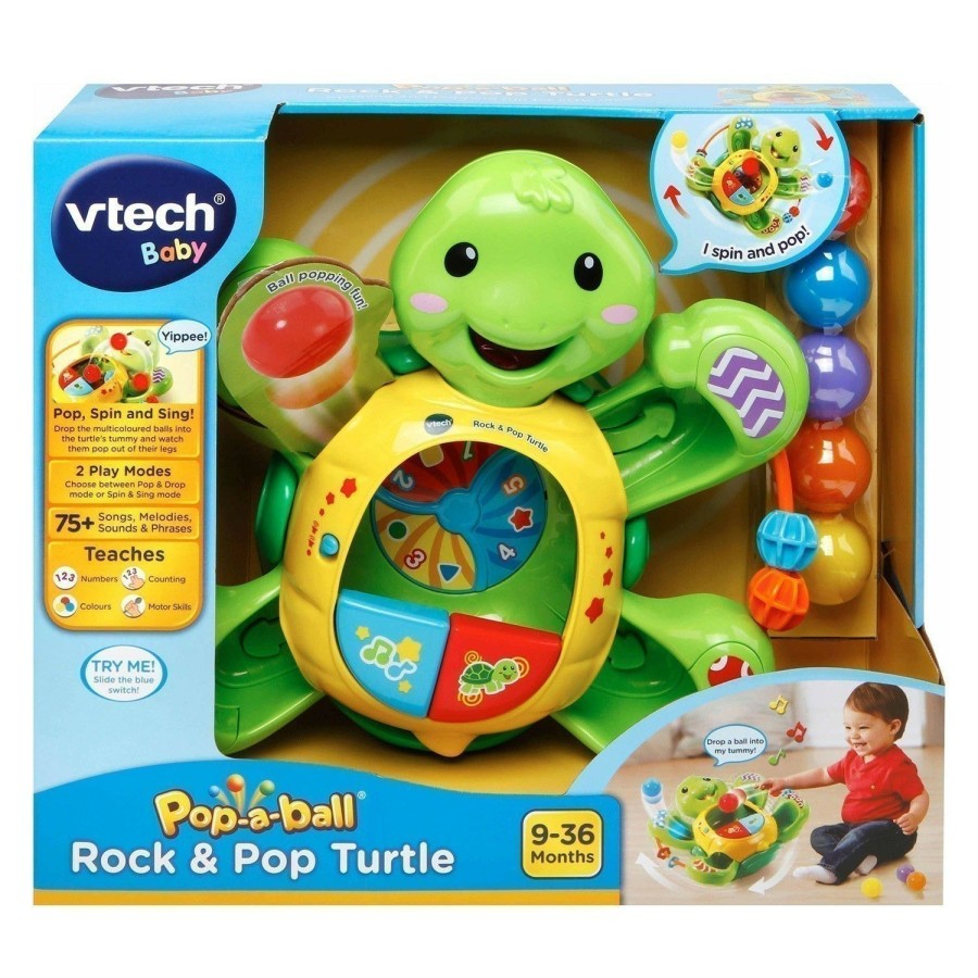 Girls Toys * | Budget Vtech Baby Pop-A-Ball Rock & Pop Turtle