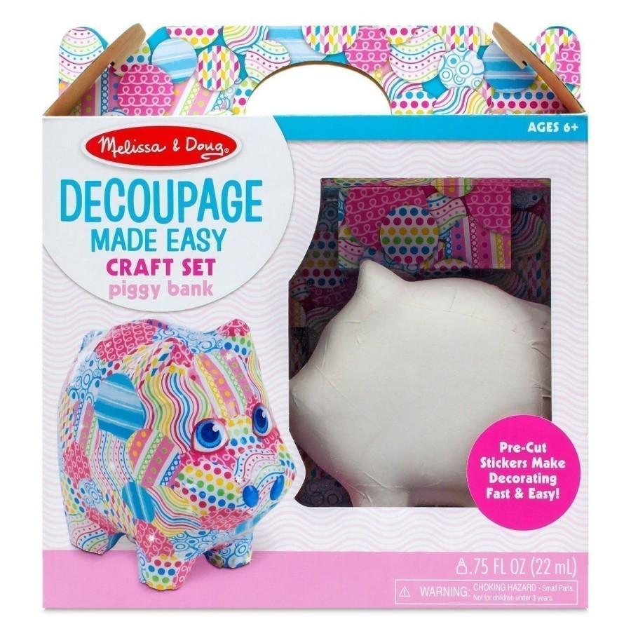 Art & Craft Toys * | Flash Sale Melissa And Doug Toys Melissa & Doug Decoupage Made Easy Piggy Bank Craft Set