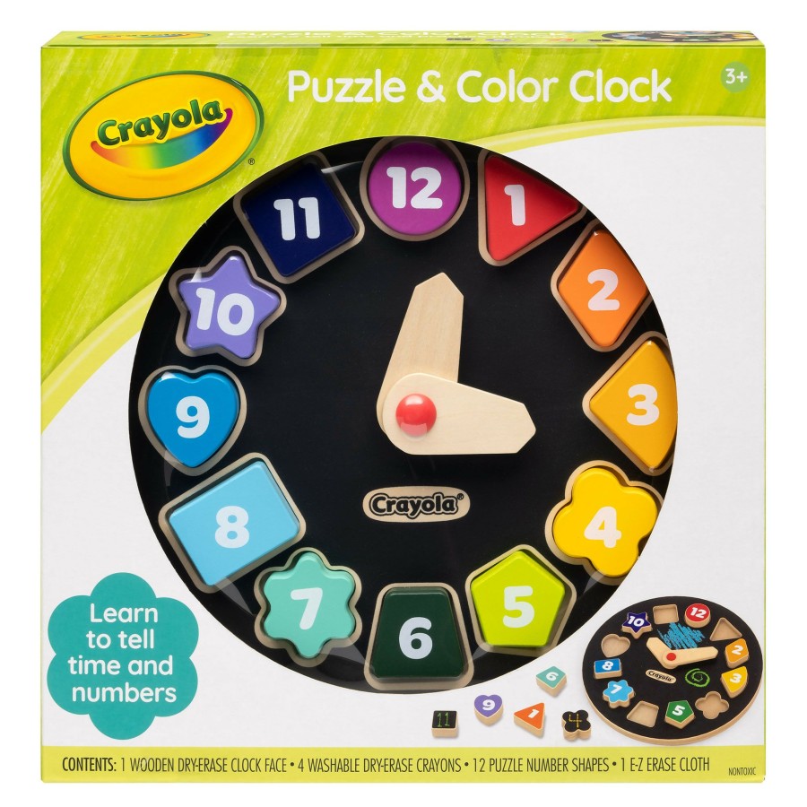 Boys Toys * | Deals Crayola Puzzle & Colour Clock