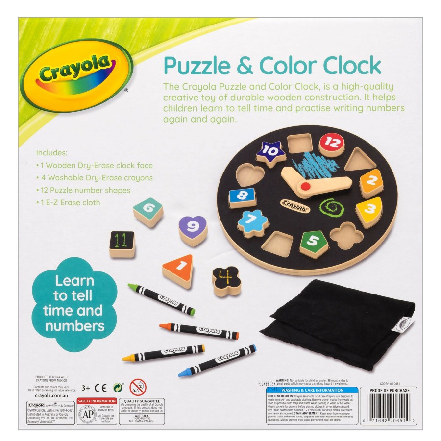 Boys Toys * | Deals Crayola Puzzle & Colour Clock