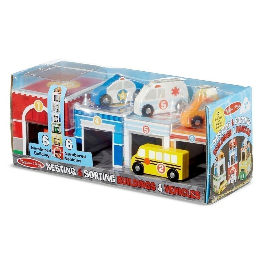 Boys Toys * | Best Sale Melissa And Doug Toys Melissa And Doug Nesting & Sorting Building & Vehicles