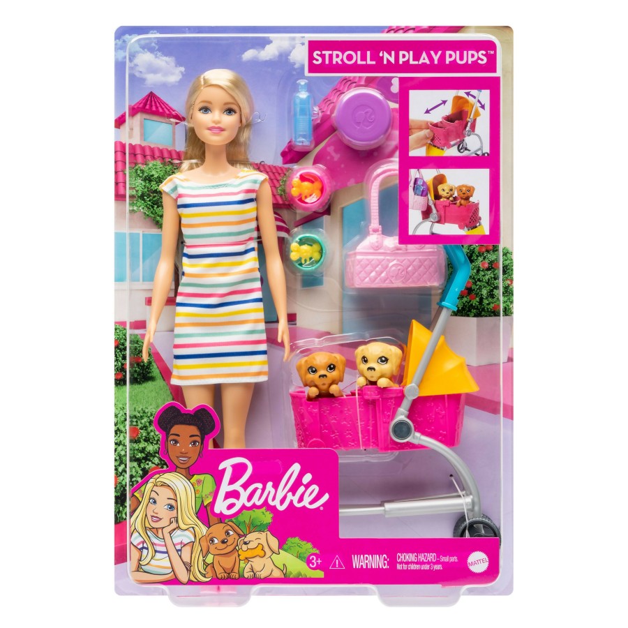 Girls Toys * | Best Reviews Of Barbie Stroll 'N Play Pups