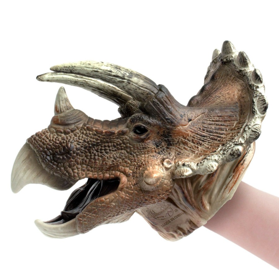 Boys Toys * | Outlet Hi Rubber Dinosaur Hand Puppet Triceratops